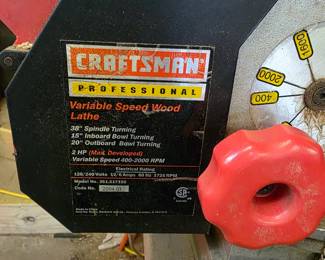 #71  Craftsman Professional Variable Speed Wood Lathe   $140