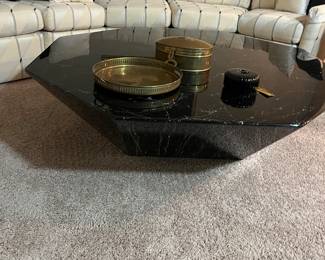 "MCM" Lucite marbleized  octagon coffee table