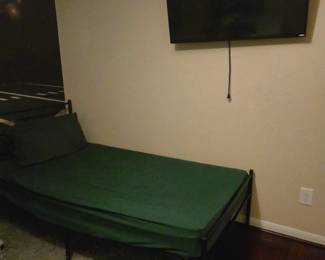 Twin bed brand new, with twin mattress also brand new. TV is also for sale-42" never used and in excellent condition 