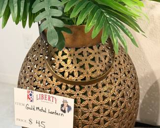 Gold metal lantern