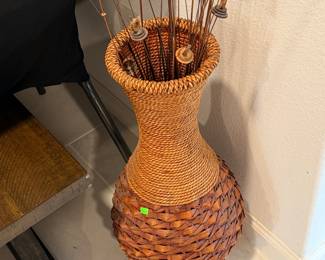 rattan and wicker vase