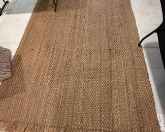 natural fiber jute rug with fringed edges