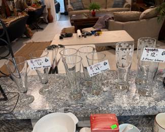 pilsner glasses and kitchen wares
