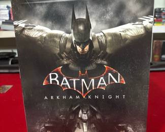 Batman Arkham Knight Limited Edition for Xbox One including comic book, statue, and art book.