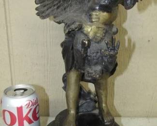Bronze Rooster Girl Statue