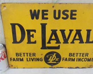 1940's - 1950's Metal De Laval Sign