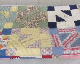 1940 Friendship Quilt - Has Many Names on Quilt & Dated 1940