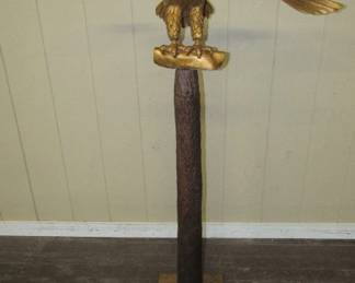 Carved Wood Eagle Statue
