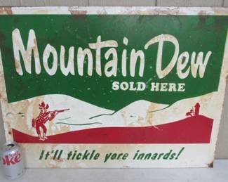 Metal Mountain Dew Sign
