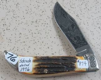 1976 Schrade Stag Handle Knife - Limited Edition #874