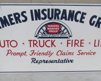 Vintage Masonite Farmers Insurance Group Sign