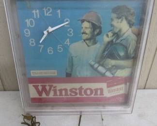 1982 Lighted Winston Cigarettes Clock