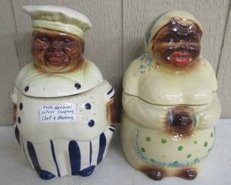 1940's National Silver Company Chef & Mammy Cookie Jars