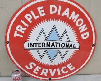 Porcelain Triple Diamond Service Sign
