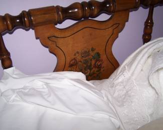 DETAIL OF ONE OF A PAIR OF 1930s TWIN BEDS--PART OF A SET