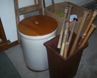 BASEBALL BATS & CROCK