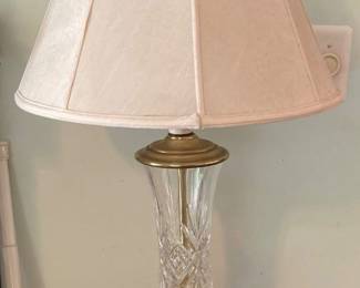 Set of 2 Stiffel crystal and brass table lamps