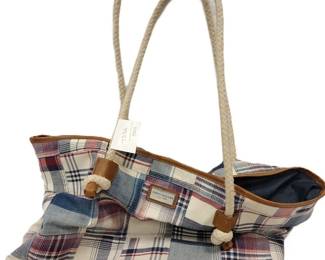 TOMMY HILFIGER PLAID TOTE PURSE