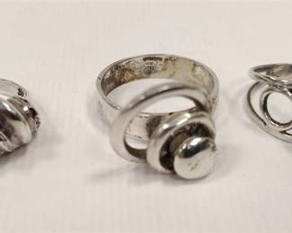 THREE STERLING RINGS