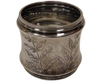 GORHAM STERLING SILVER NAPKIN RING WITH FERN & LEAF DESIGN