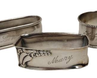 THREE STERLING SILVER NAPKIN RINGS
55.7 GRAMS