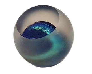 UNSIGNED ART GLASS CELESTIAL PAPERWEIGHT