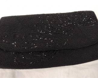 JAPANESE BEADED LEATHER CLUTCH