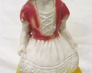 ANTIQUE CHALKWARE DUTCH GIRL FIGURE. ca 1920-30s