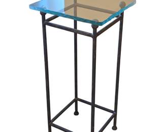 Charleston Forge Iron Base Glass Top Table