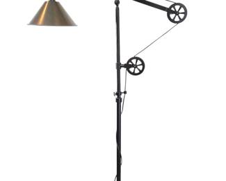 Industrial Pulley Floor Lamp