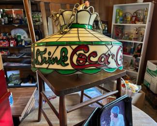 Coca Cola Tiffany Style Plastic Swag Hanging Light