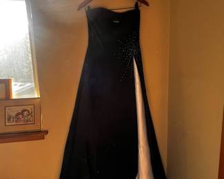 Circa 1990s Black & White Formal Dress