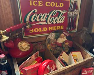 Coca Cola Ice Cold Sold Here Metal Sign, Coca Cola Rotary Phone