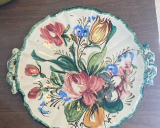 Hand Painted Floral Platter - Made in Italy