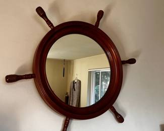 Ship Wheel Wall Mirror