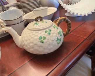 Double black mark Belleek teapot