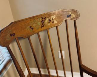 Vintage Nichols & Stone Windsor Style Rocking Chair
Classic New England craftsmanship with traditional spindle back and stenciled floral design. Solid wood construction, gently aged patina, and smooth rocking motion. A true vintage collectible in excellent condition.