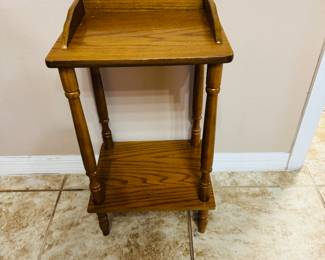 Vintage Wooden Telephone Table / Two-Tier Side Table
Charming vintage wooden table featuring a classic two-tier design — perfect for use as a telephone stand, accent table, or side table. Sturdy construction with warm wood tones adds a touch of nostalgia and elegance to any room.
