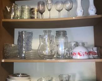 Glasses, stemware, bowls, plates, etc.