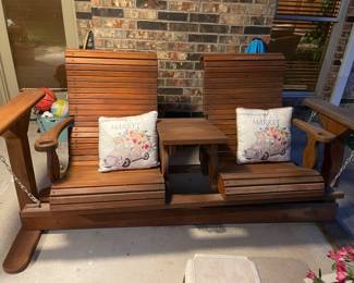 Wood Double Porch Swing 