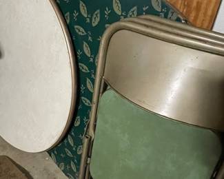 Vintage Round Card Tables and Chairs 