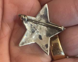 jeep collins sterling star brooch/pin