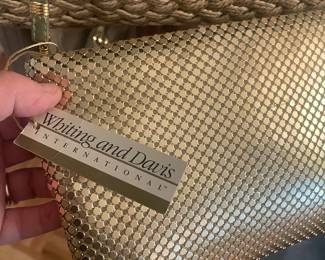 new old stock whiting and davis gold mesh purse 