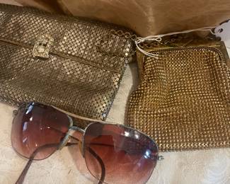  vintage ray bans and vintage metal mesh bags  