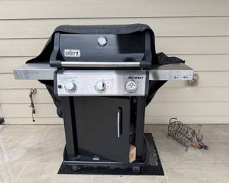 Weber Spirit Grill with propane tank