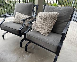 Pair of Rocking Metal Patio Chair