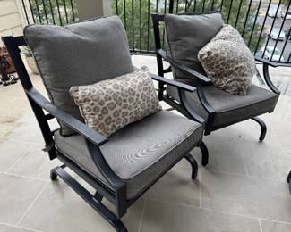 Pair of Rocking Metal Patio Chair