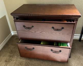 2 Drawer Wooden File Cabinet 34 wide 19 1/2 deep 29 tall 