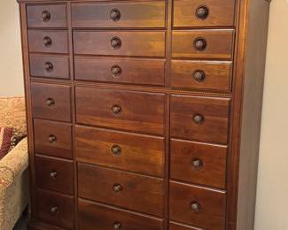 Chest with 18 drawers 54 wide 19 deep 60 1/2 tall