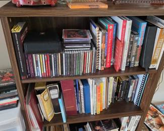 Lots of books, CD'S, and movies